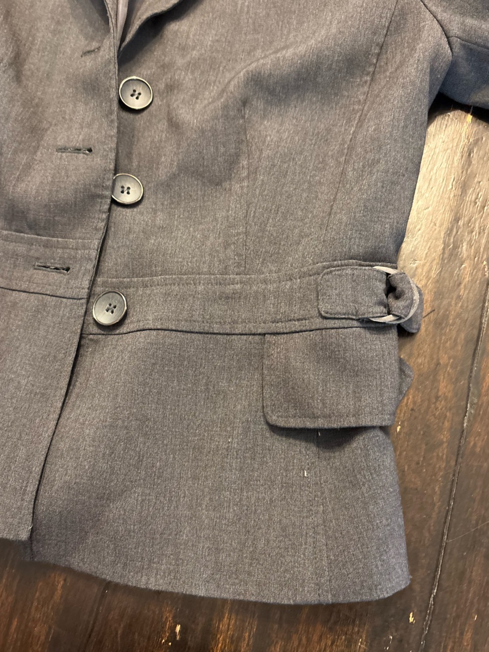 Calvin Klein Women's Gray Tailored Blazer Jacket size 2 with shoulder pads - Picture 4 of 8
